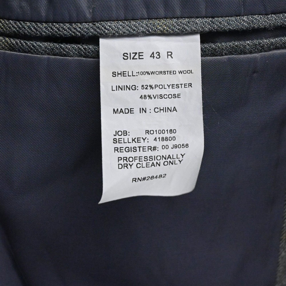 Murano 43r | 44r Green Gray Check 2 Button Blazer… - image 8